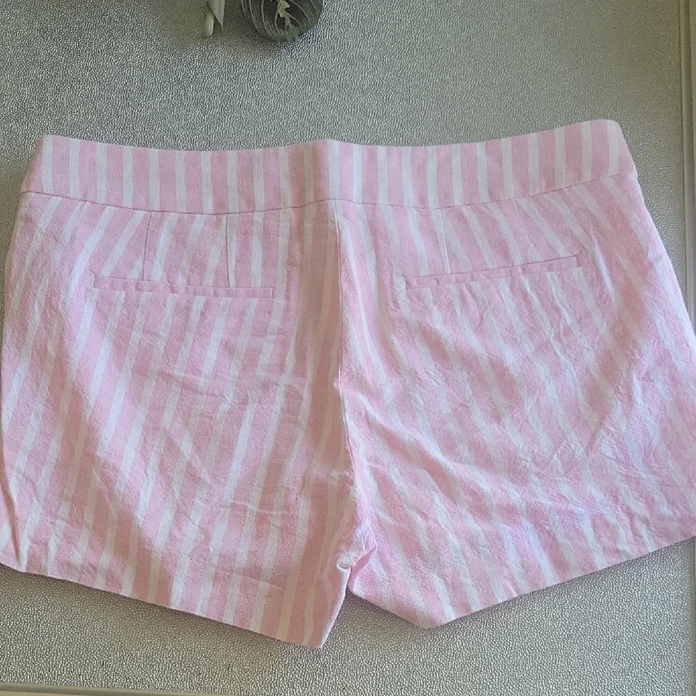 J. CREW  Pink and White Striped Shorts Size 4 - Picture 2 of 3